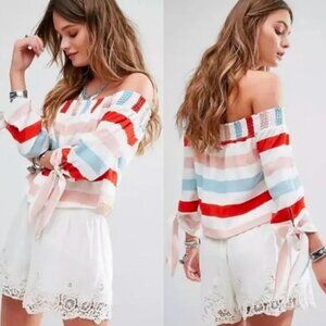 🦋 LOVERS + FRIENDS Dream Lover Off the Shoulder Stripe Top
